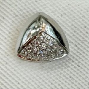 14k pave diamond triangle pyramid stud earring avail in rose gold x white gold